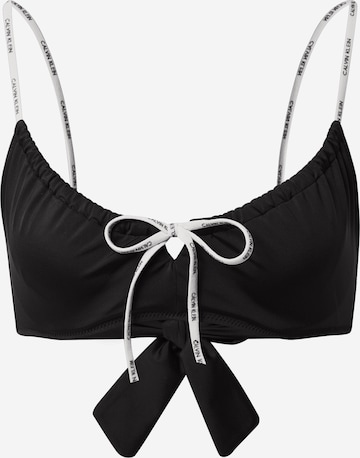 Calvin Klein Swimwear Обычный Верх бикини в Черный: спереди