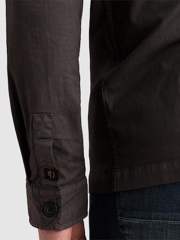 PME Legend Regular fit Skjorta 'PME LEGEND - Shirt jacket with chest pockets and badge on the sleeve' i grå