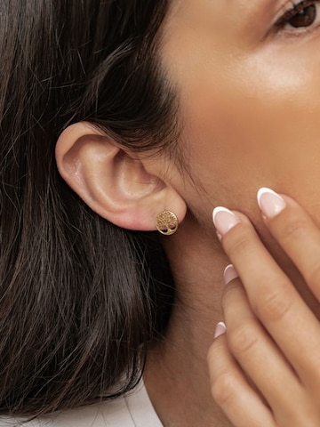 Boucles d'oreilles 'Life Roots' Hey Happiness en or : devant