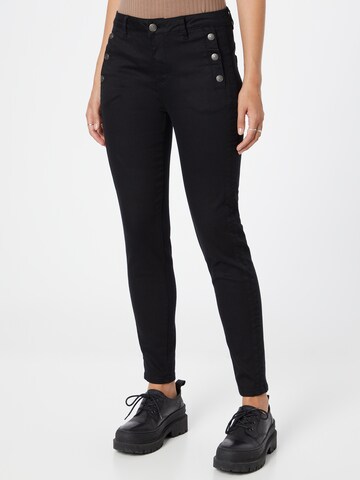 Fransa Skinny Trousers in Black: front