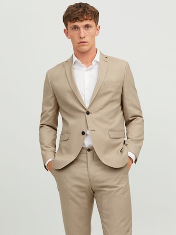 Regular Veste de costume JACK & JONES en beige : devant