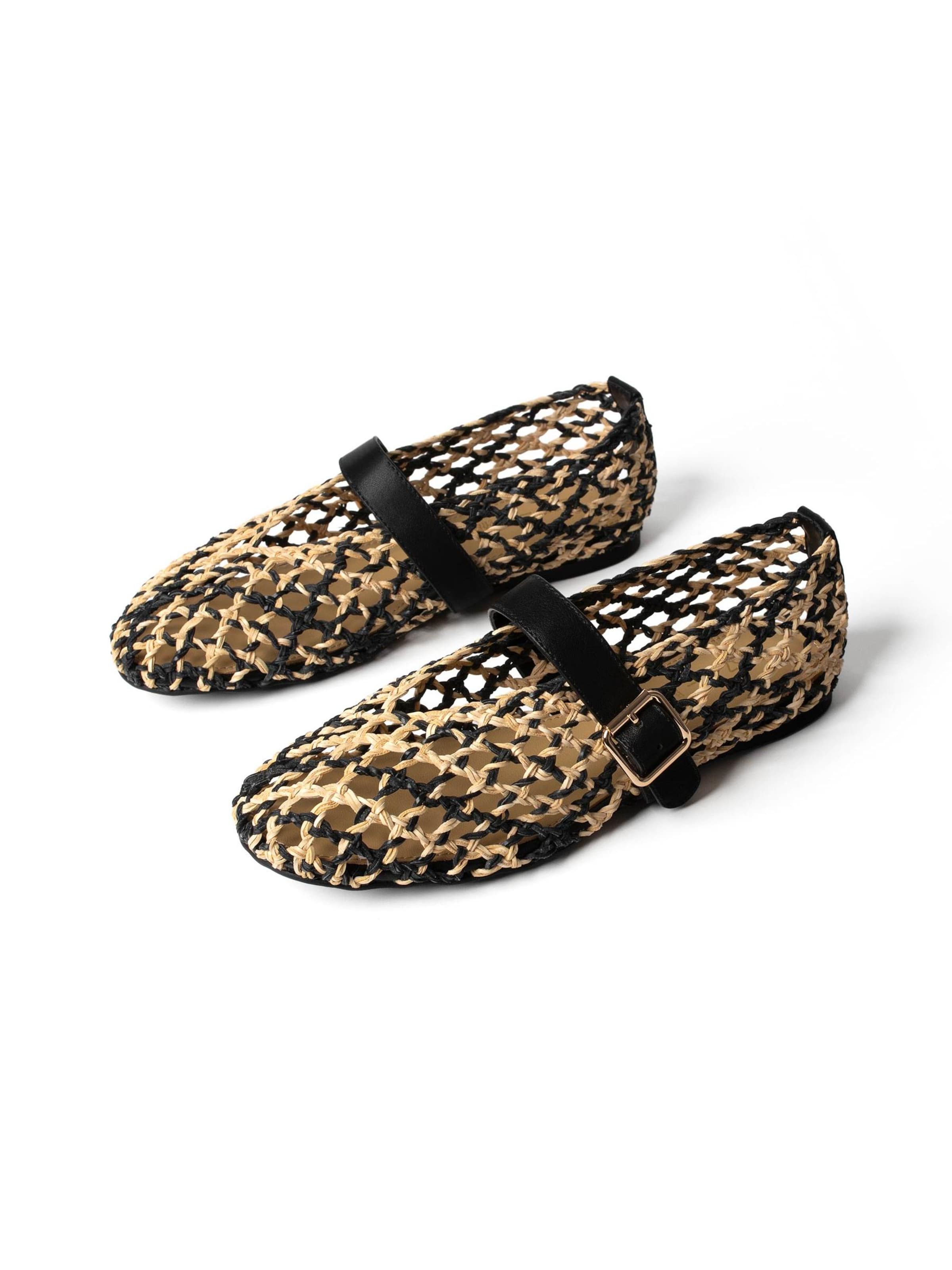 L37 HANDMADE SHOES Ballerinasko med rem 'FOREVER ON A SUNDAY' i gul