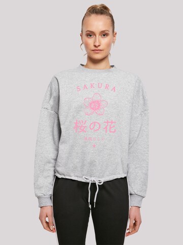 F4NT4STIC Sweatshirt 'Sakura Blume Japan' in Grijs: voorkant