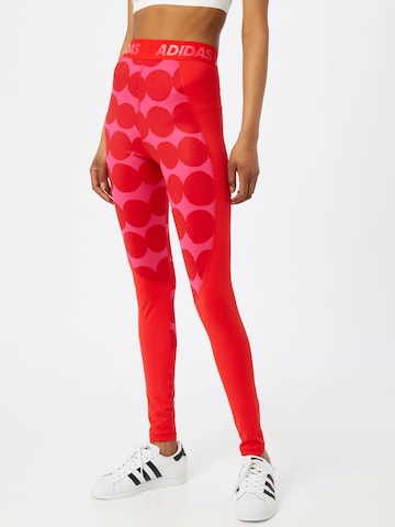 ADIDAS PERFORMANCE Workout Pants 'Marimekko' in Red: front