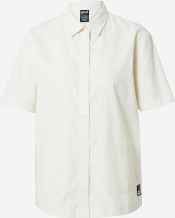 JACK WOLFSKIN Athletic button up shirt in White: front