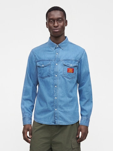 QUIKSILVER - Regular Fit Camisa 'Uprising' em azul: frente