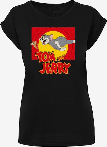 T-shirt 'Tom And Jerry Chase Scene and Tom and Jerry' F4NT4STIC en noir : devant