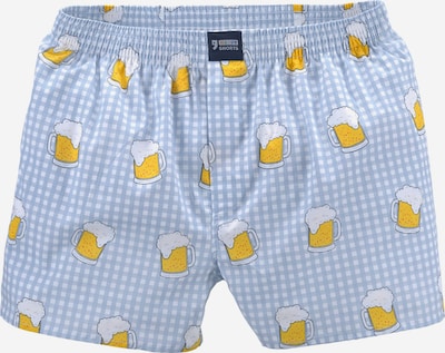 Boxer Happy Shorts di colore blu chiaro / giallo / nero / bianco, Visualizzazione prodotti