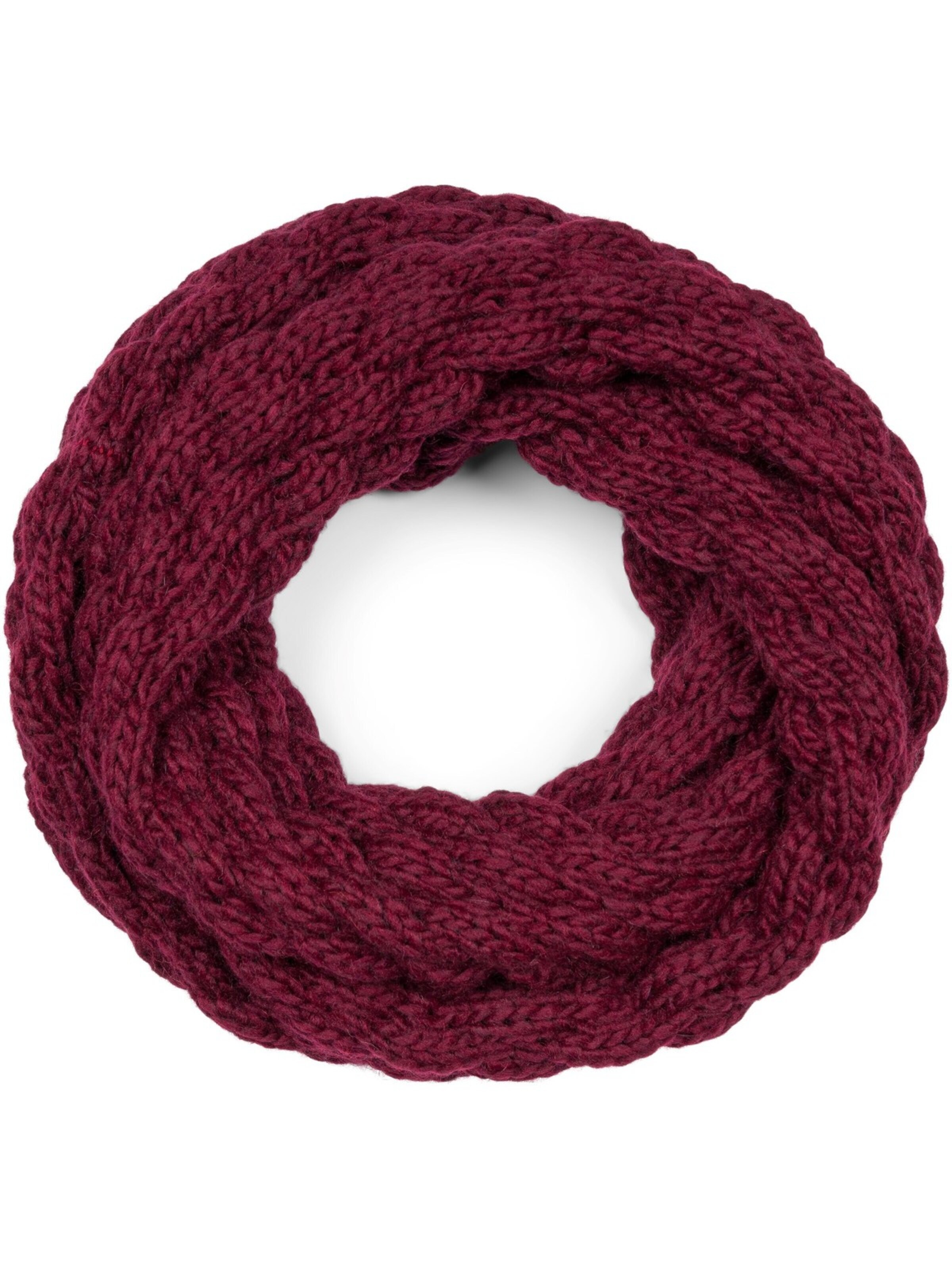 styleBREAKER Schlauchschal 'Strick Loop mit Bubblemuster'‌ in Rot: Vorderseite