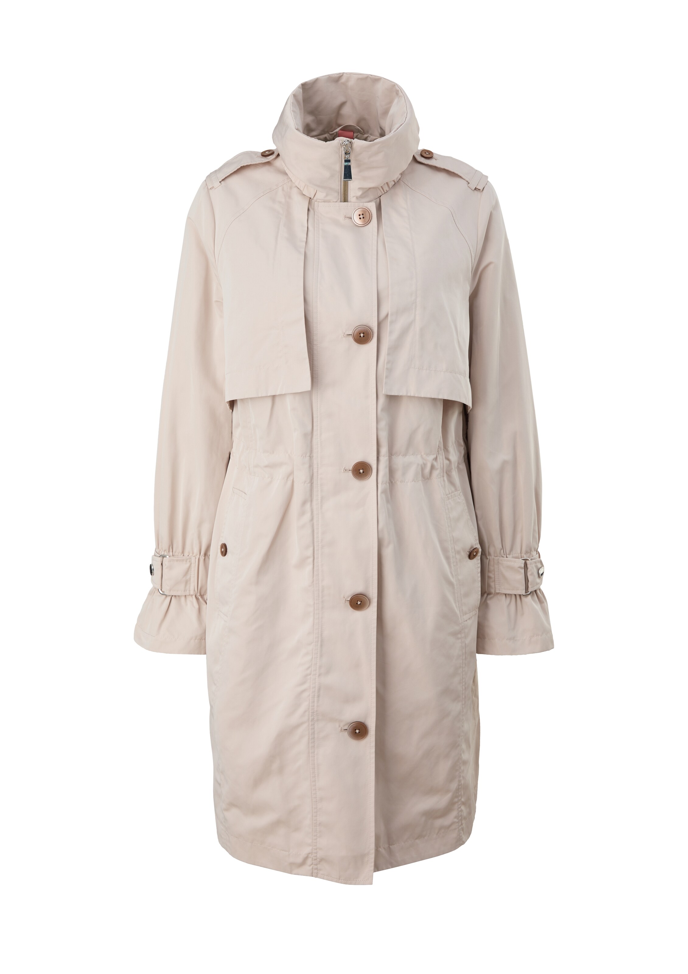 COMMA Between-Seasons Coat in Beige: front