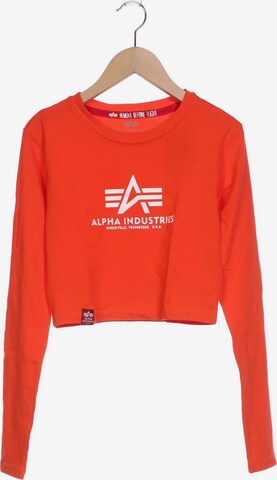 ALPHA INDUSTRIES Langarmshirt S in Orange: predná strana