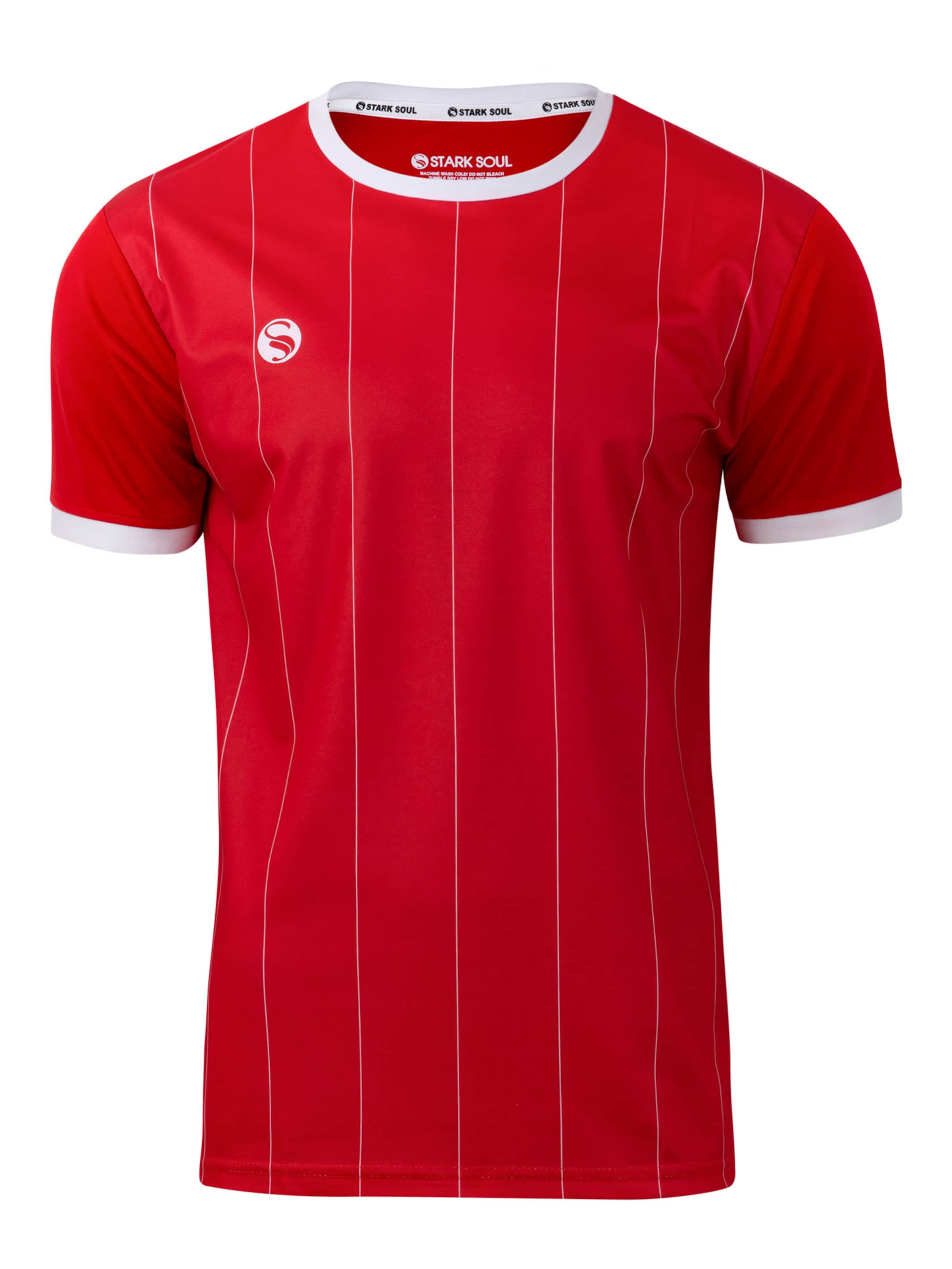 Stark Soul Functioneel shirt 'Pinstripes' in Rood: voorkant