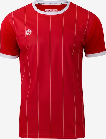 T-Shirt fonctionnel 'Pinstripes' Stark Soul en rouge : devant