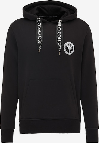 Carlo Colucci Sweatshirt 'Gnoni' in Zwart: voorkant