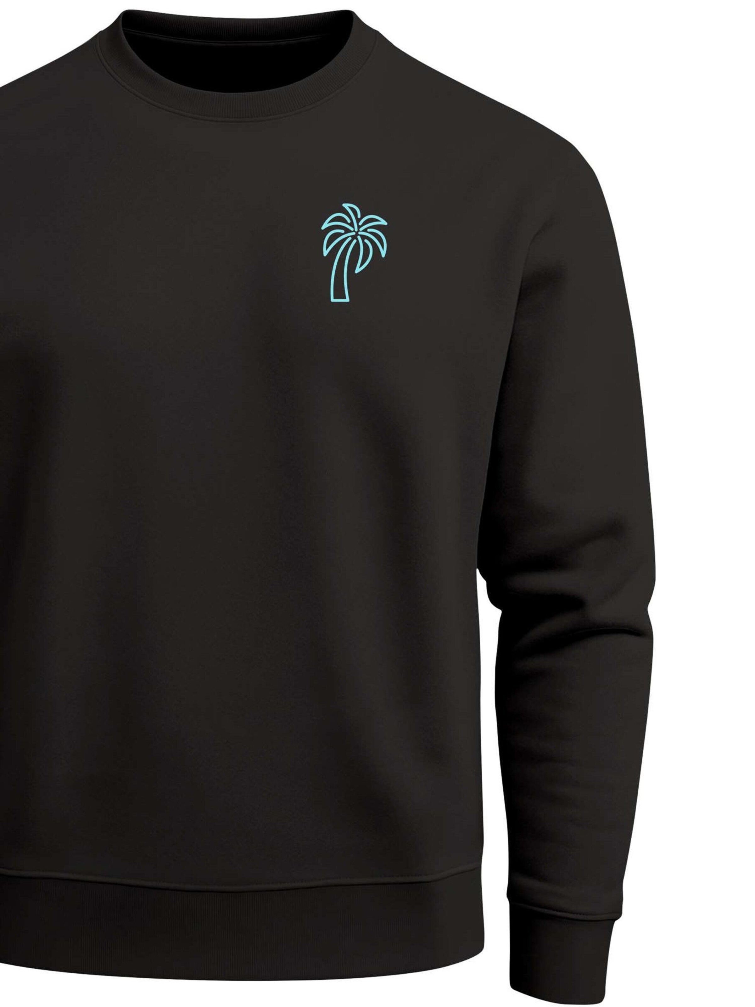 Neverless Sweatshirt 'Palm Lineart Logo'‌‌‌ in Schwarz