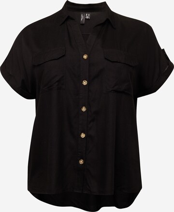 Vero Moda Curve Bluse 'BUMPY' i sort: forside