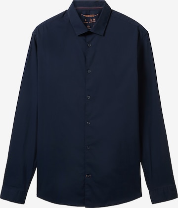 Coupe regular Chemise TOM TAILOR en bleu : devant