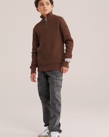 WE Fashion Trui in Bruin