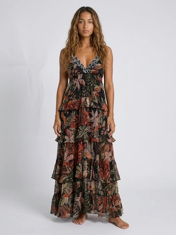 Miss June Kleid 'Robe Longue Floriana'‌‌‌‌‌‌ in Schwarz: Vorderseite