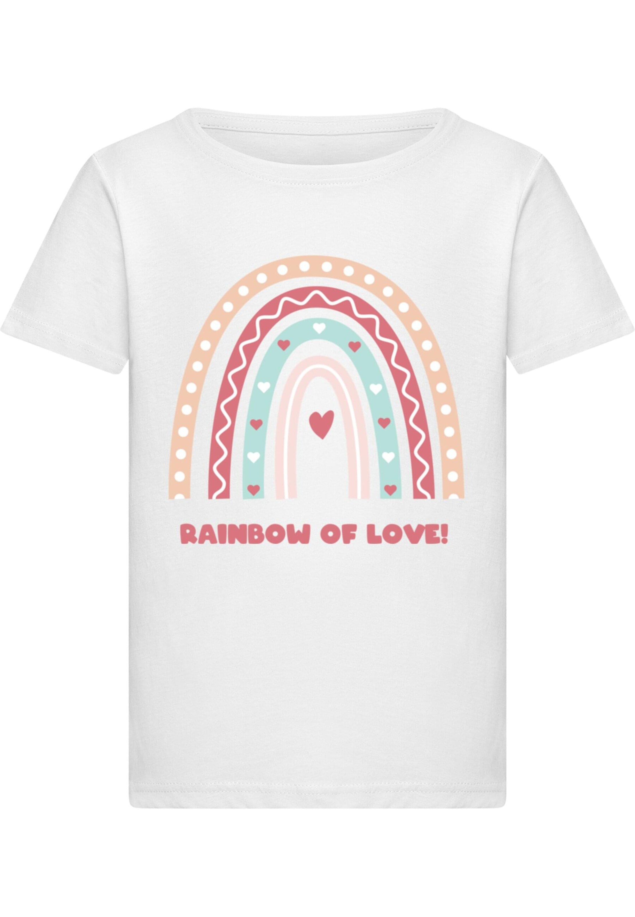 Merchcode Shirt 'Rainbow of Love' in Wit: voorkant