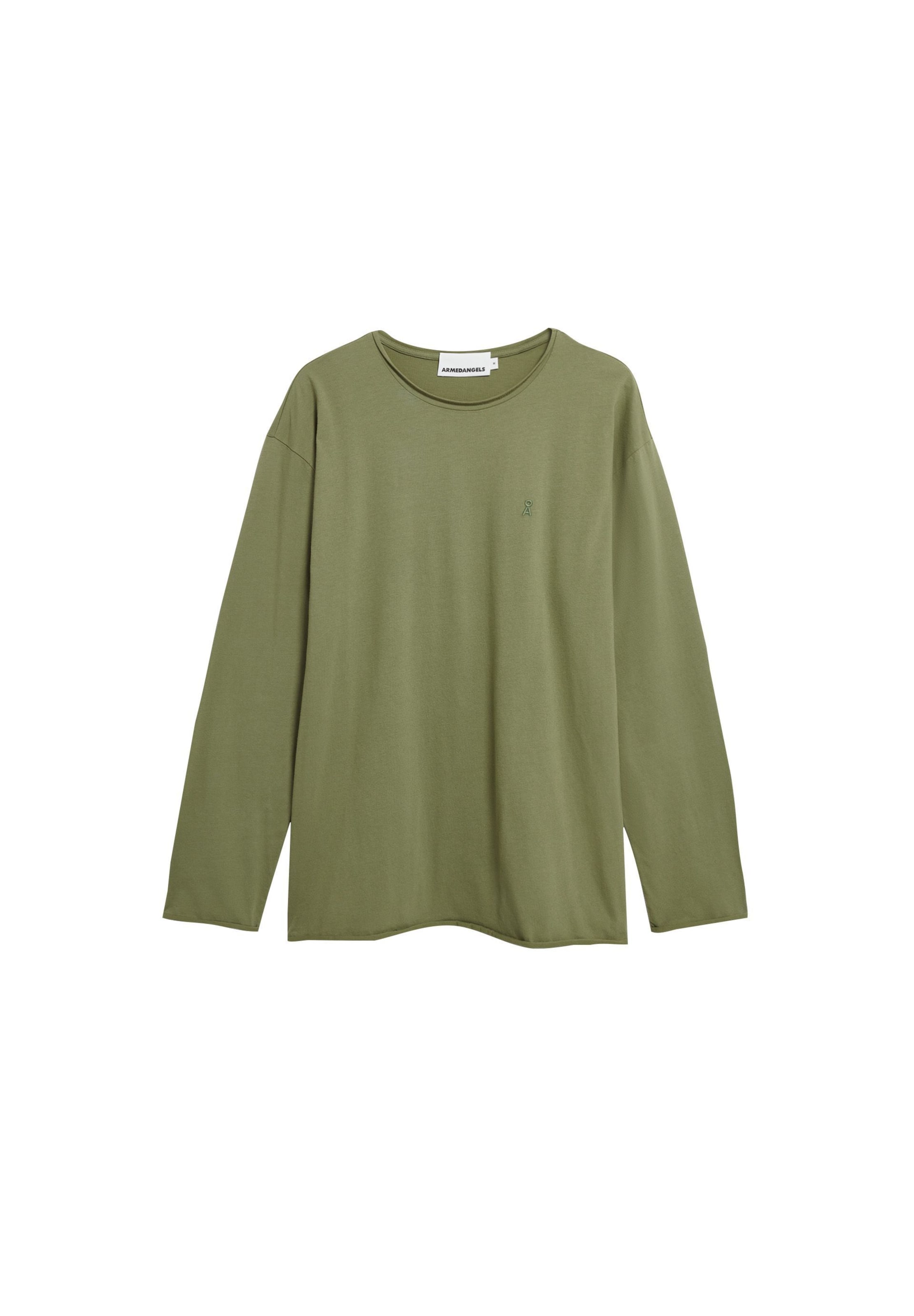 ARMEDANGELS Longsleeve JAAMES BRUSHED (GOTS) in Grün: Vorderseite