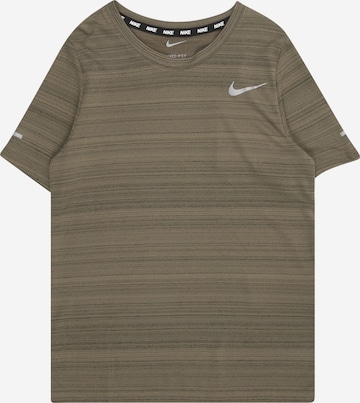NIKE Функциональная футболка 'Miler' в Зеленый: спереди