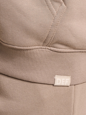 DEF Zip-Up Hoodie in Brown