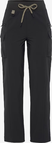 LASCANA ACTIVE Regular Outdoor Pants in Black: front