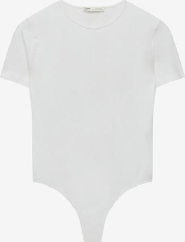 Pull&Bear Koszula body w kolorze biały: przód