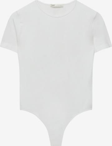 Shirtbody Pull&Bear en blanc : devant