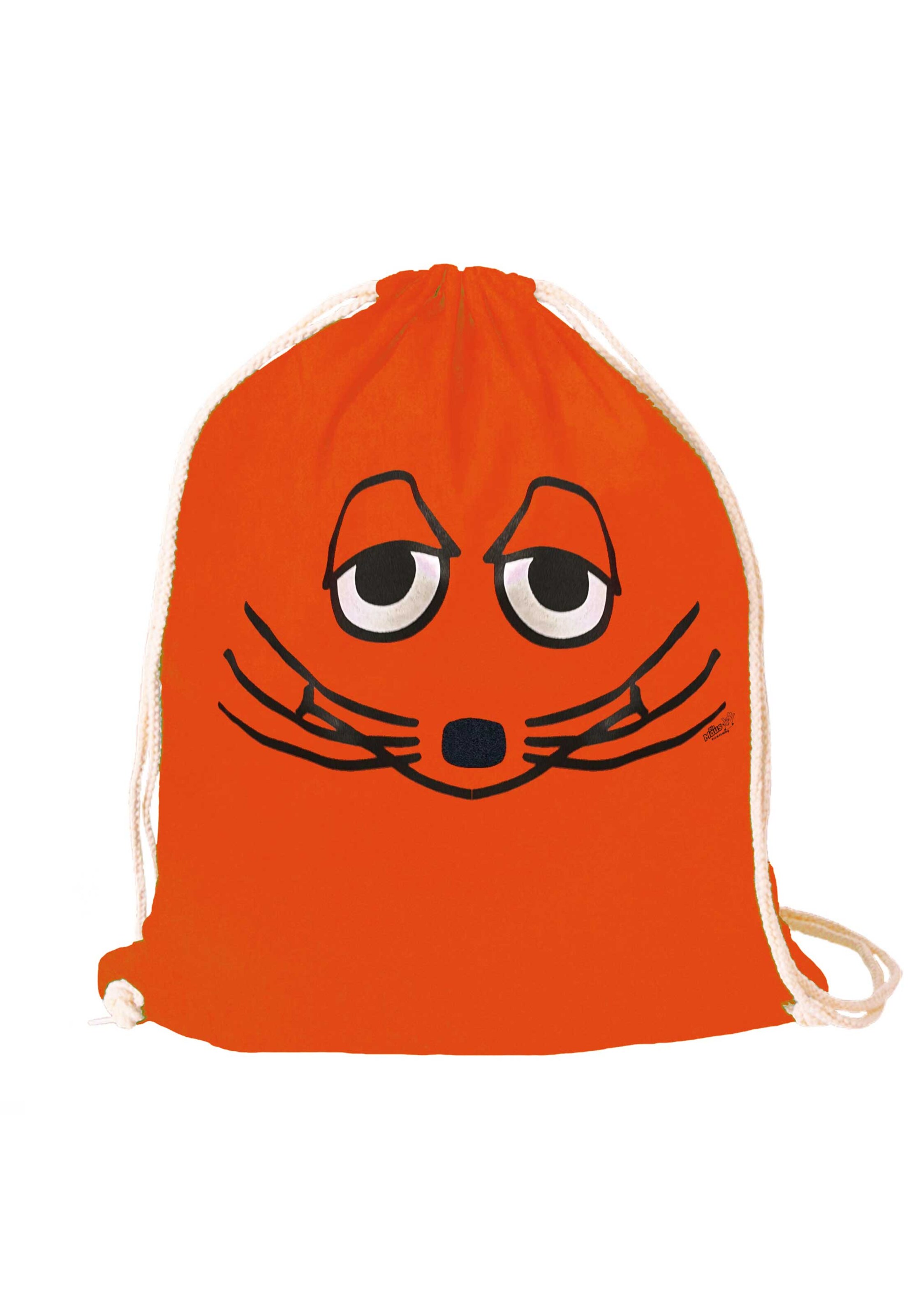 LOGOSHIRT Turnbeutel 'Maus - Gesicht' in Orange: Vorderseite