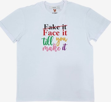 T-shirt 'Shirt "Face it till you make it"' Georgiana Datcu en blanc : devant