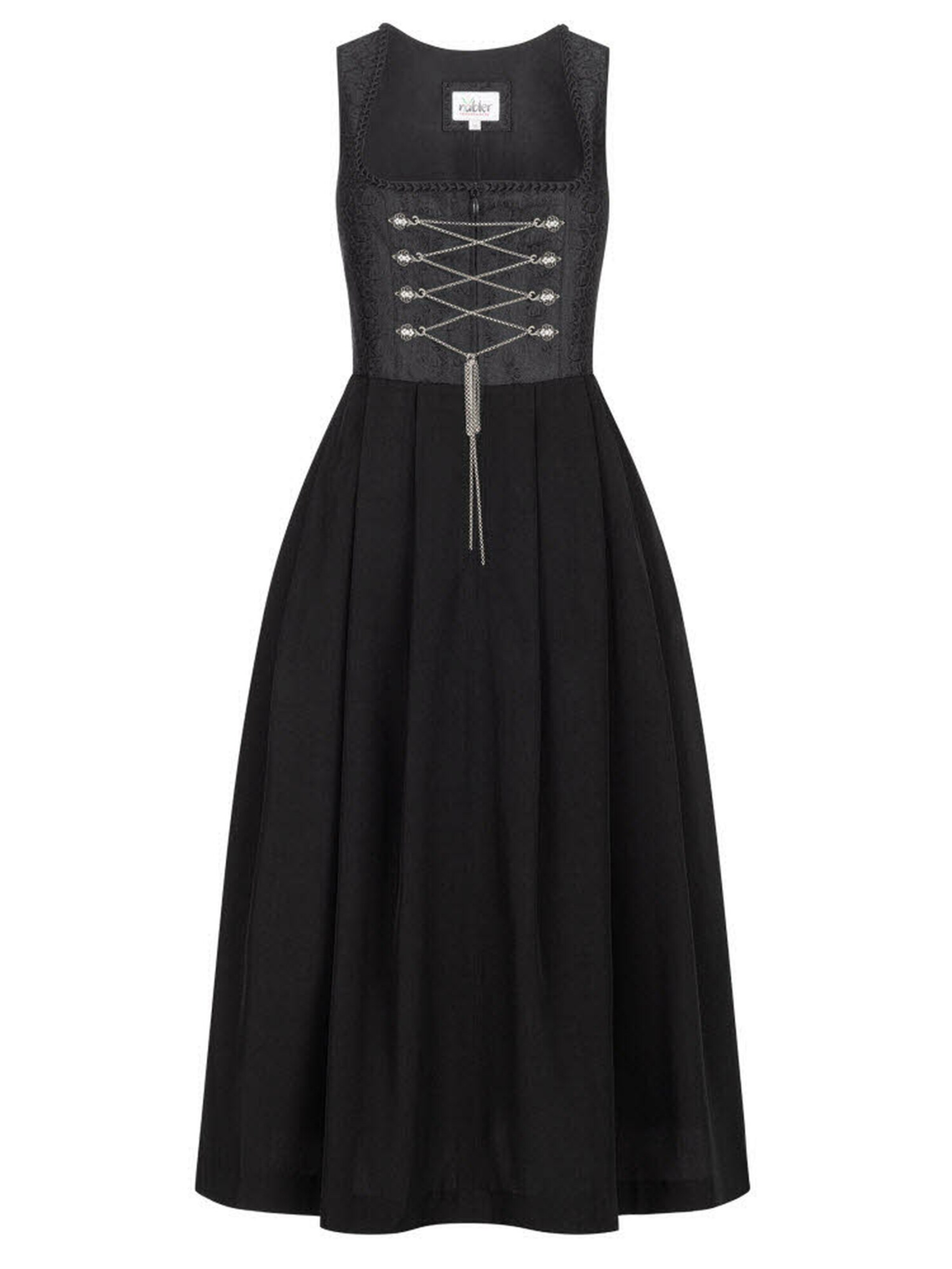 Trachtenhof Nübler Dirndl 'Dirndl lang Frau Wirtin' in Schwarz: Vorderseite