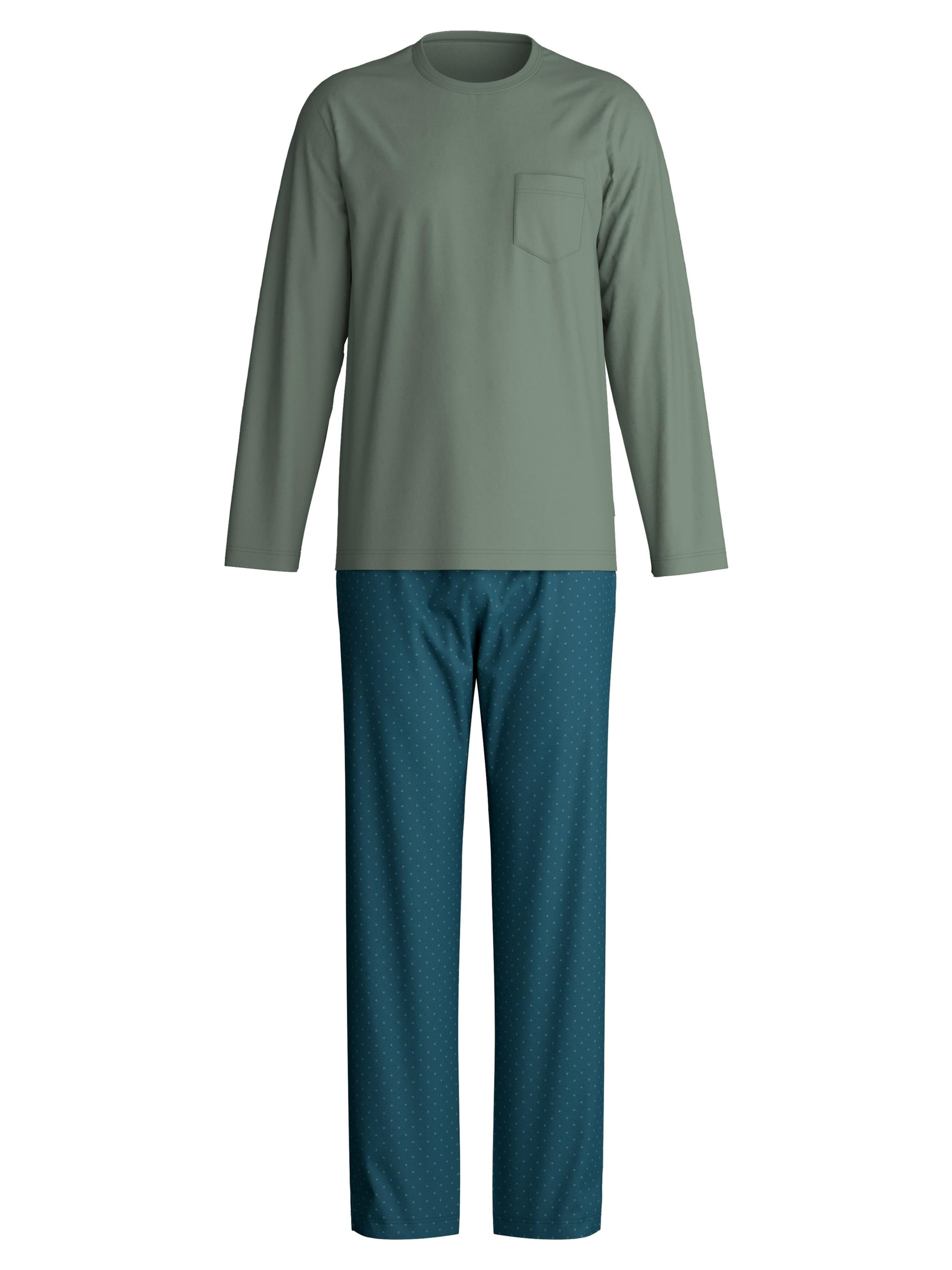 CALIDA Pyjama lang 'Relax Imprint'‌‌‌‌‌‌‌ in Grün: Vorderseite
