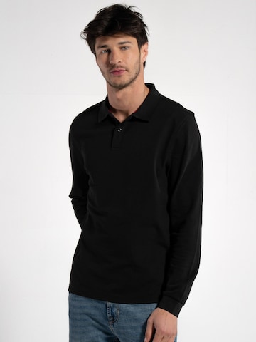 GORG Shirt 'Herren Langarm Poloshirt aus 100% Bio-Baumwolle' in Zwart