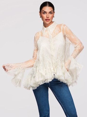 Ombre Blouse in Beige: front