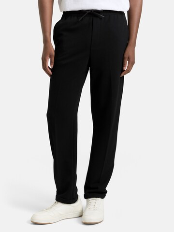 TOM TAILOR DENIM Regular Trousers in Black: front