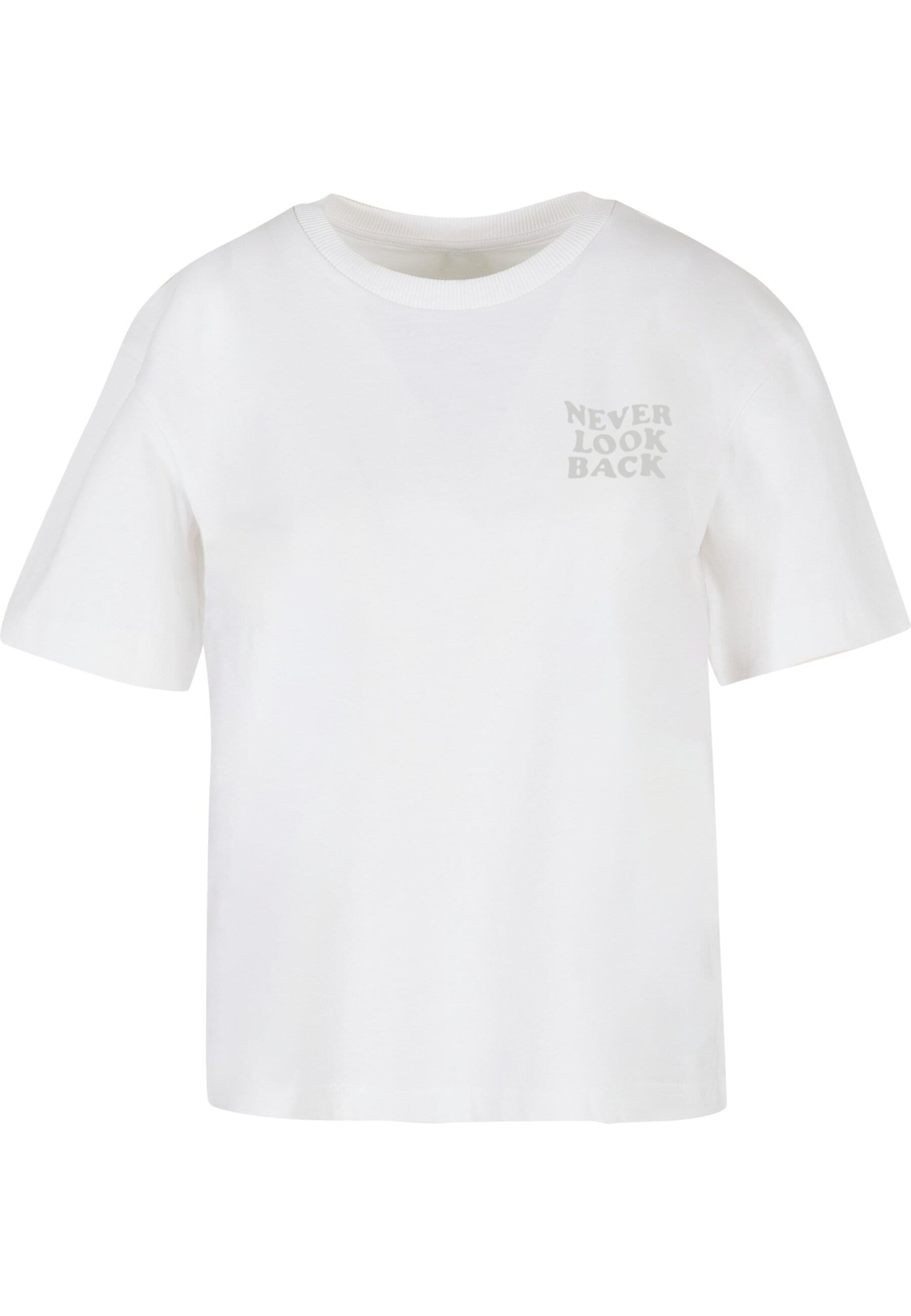 Miss Tee Shirt 'Never Look Back' in White: front