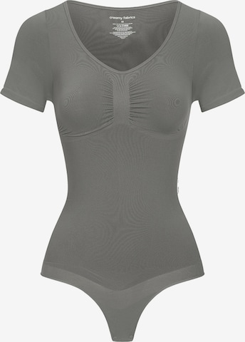 cfab Shapingbody 'T-Shirt Bodysuit Sculpting Shapewear mit String' i grå: framsida