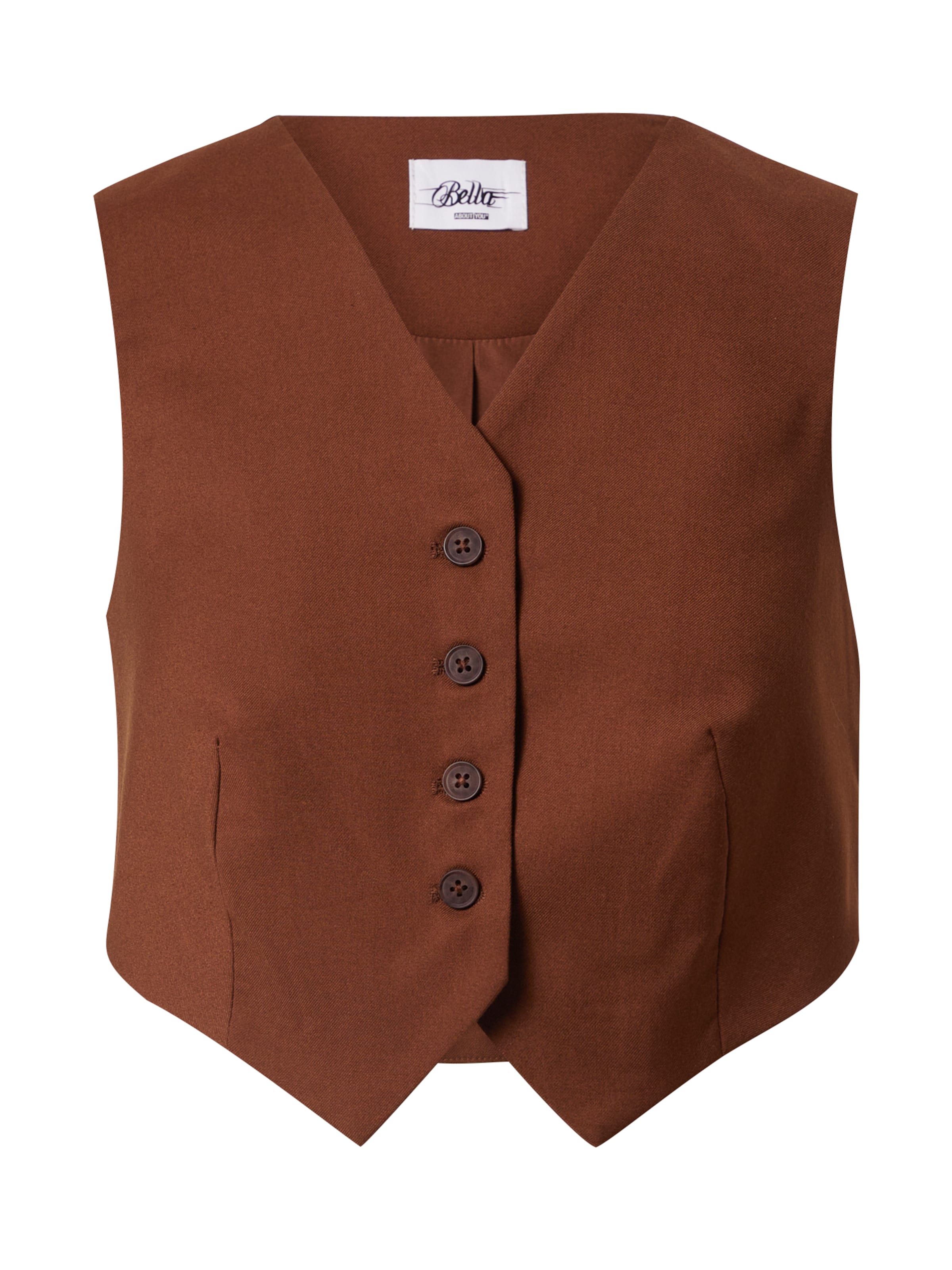 Bella x ABOUT YOU - Colete de fato &#x27;Josefina&#x27; em castanho: frente