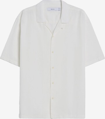 Bershka Button Up Shirt in White: front