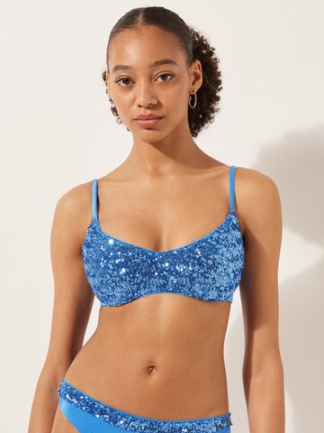 CALZEDONIA Bustier GLOWING SURFACE in Blau: Vorderseite