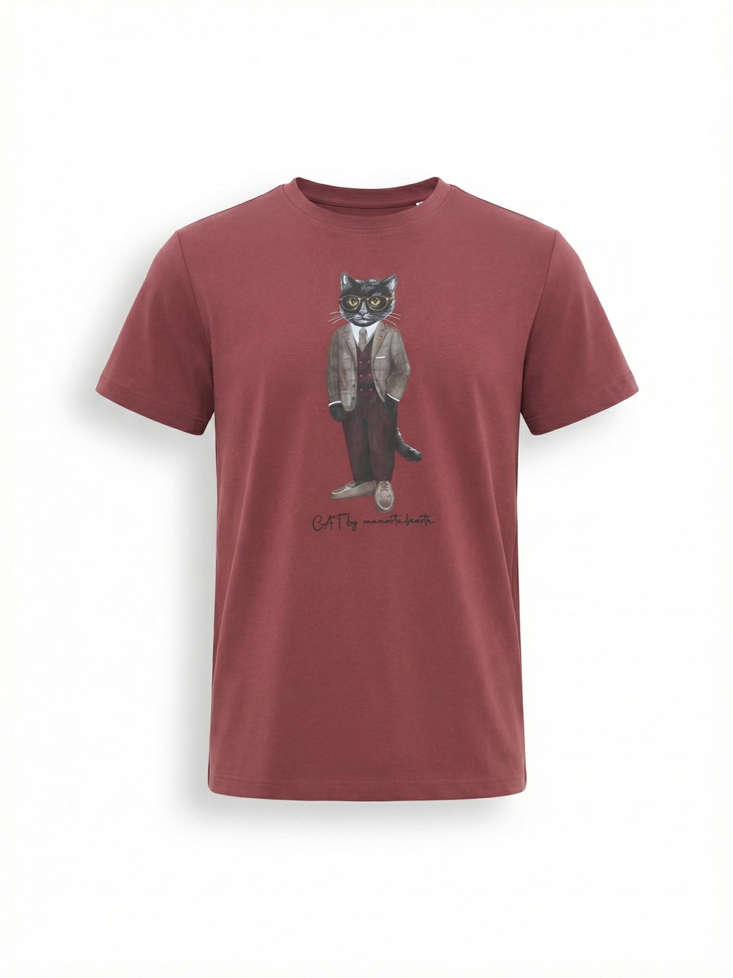Cat e Lolette Shirt 'Professor Cat' in Rood: voorkant