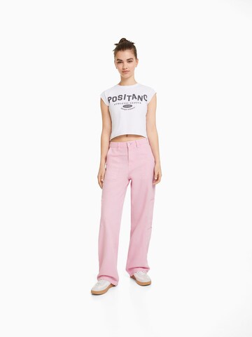 Loosefit Pantalon cargo Bershka en rose