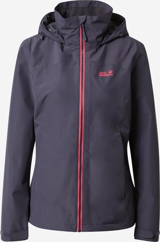 JACK WOLFSKIN Outdoor Jacket 'Evendale' in Grey: front