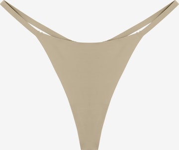 GOD SAVE QUEENS Thong 'Second Skin' in Brown: front