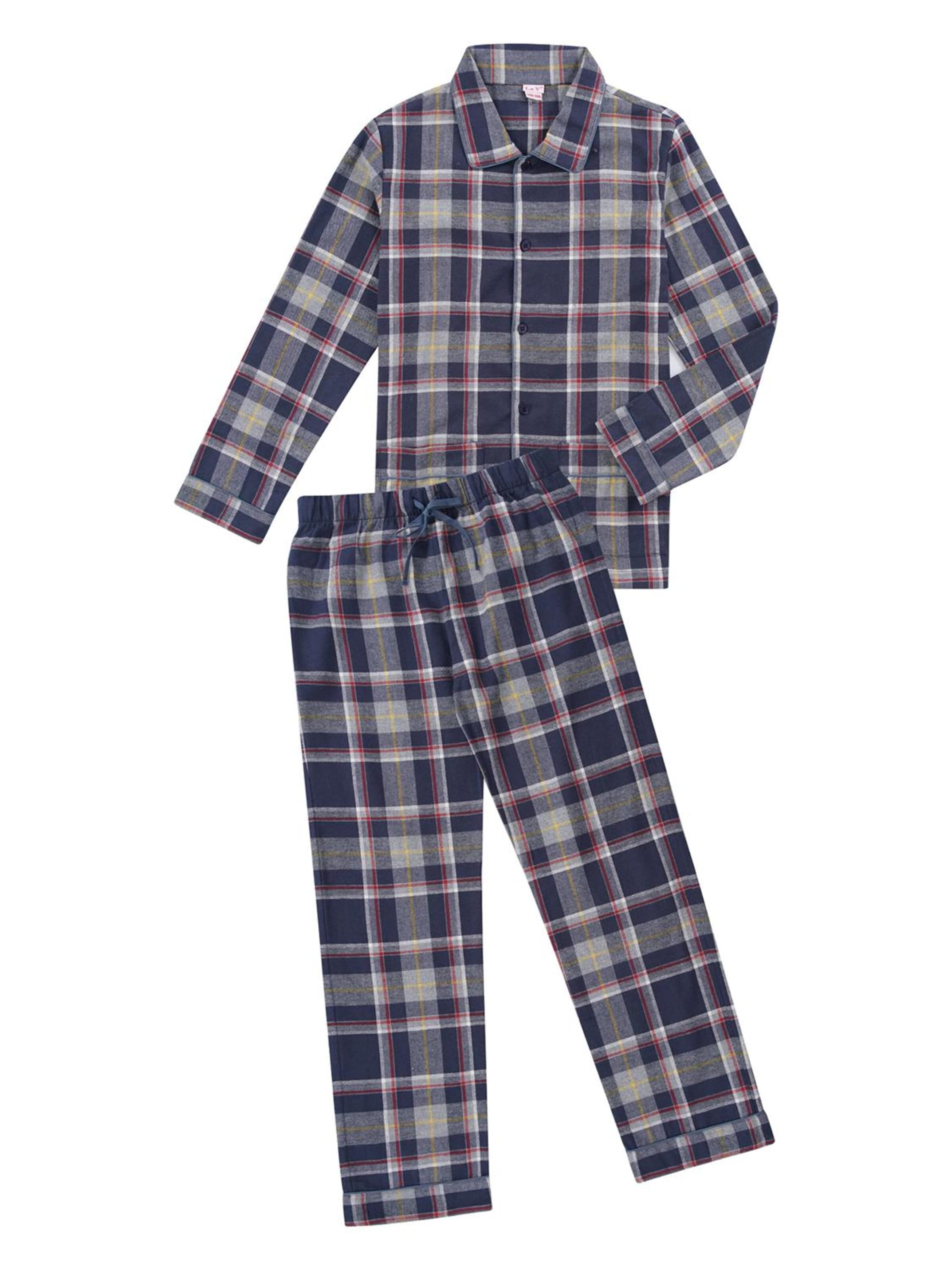 La V Nachtkledij 'Pyjamaset flanel boy' in Grijs