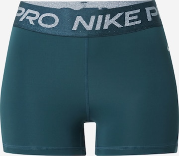 NIKESkinny Sportske hlače 'Pro' - zelena boja: prednji dio