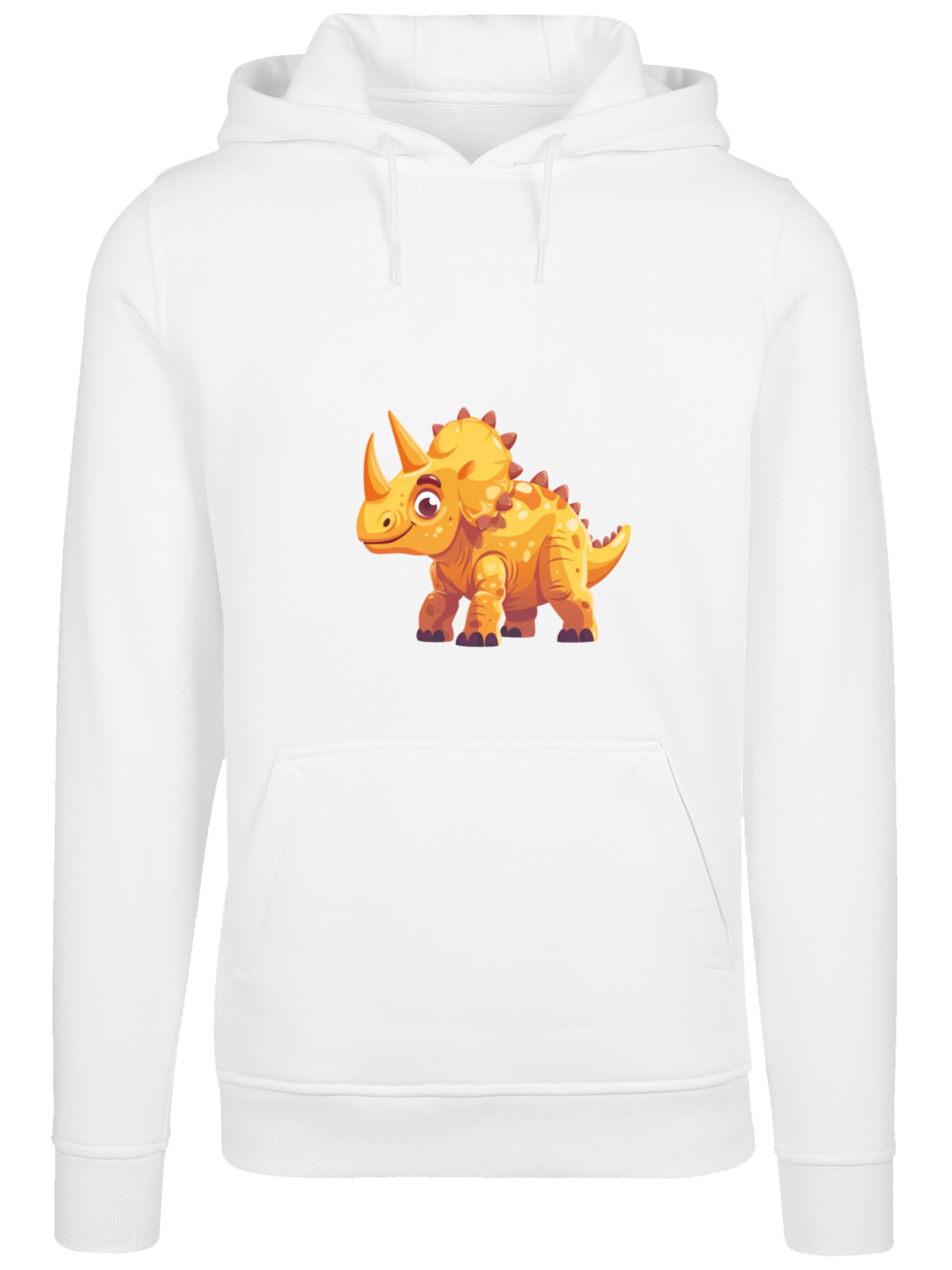 Sweat-shirt 'Süßer Triceratops Dinosaurier' F4NT4STIC en blanc : devant
