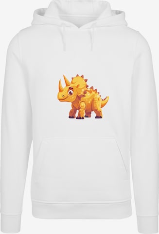 Sweat-shirt 'Süßer Triceratops Dinosaurier' F4NT4STIC en blanc : devant